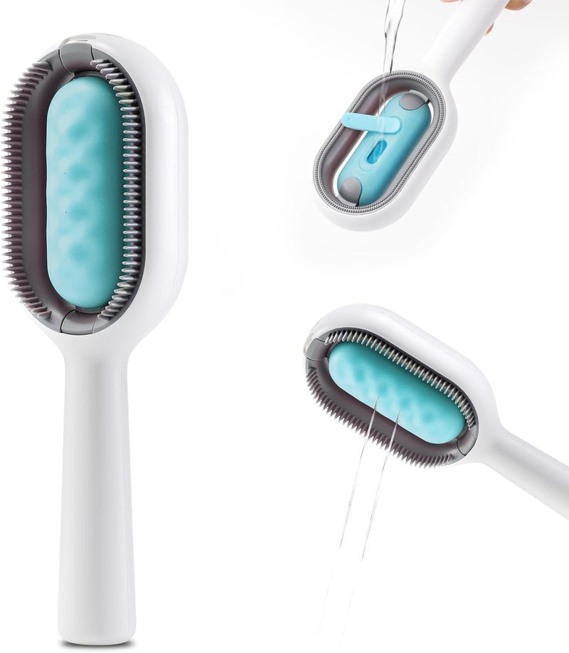 DUMPILL Water Brush for Cats Dogs, 4 in 1 Pet Grooming Bath Brush, 2 in 1 Cleaning Brush Cat, Wet Cat Comb, Pet Hair Removal Comb with Water Tank, Sticky Brush 2.0 (Towels Not Included) - Image 1